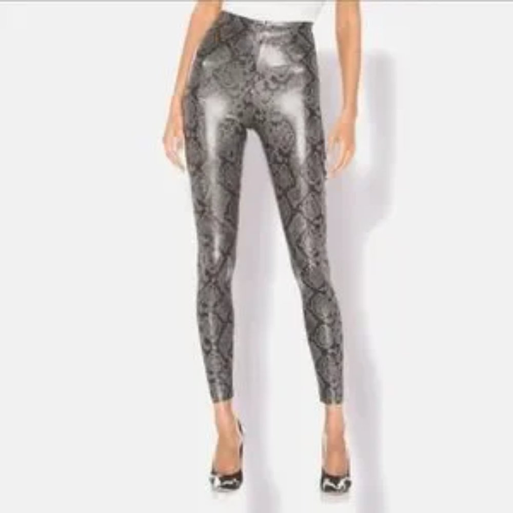NWT 7 For All Mankind Python Snake Skin Vegan Faux Leather Leggings